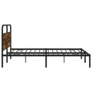 sengeramme uden madras 180x200 cm metal røget egetræsfarve