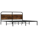 sengeramme uden madras 183x213 cm metal røget egetræsfarve