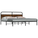 sengeramme uden madras 183x213 cm metal røget egetræsfarve