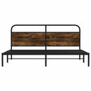 sengeramme uden madras 193x203 cm metal røget egetræsfarve