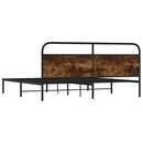 sengeramme uden madras 193x203 cm metal røget egetræsfarve