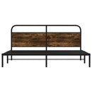 sengeramme uden madras 200x200 cm metal røget egetræsfarve
