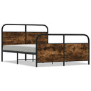 sengeramme uden madras 137x190 cm metal røget egetræsfarve