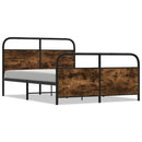 sengeramme uden madras 140x190 cm metal røget egetræsfarve
