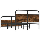 sengeramme uden madras 140x190 cm metal røget egetræsfarve