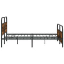 sengeramme uden madras 160x200 cm metal røget egetræsfarve