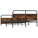 sengeramme uden madras 193x203 cm metal røget egetræsfarve