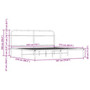 sengeramme uden madras 183x213 cm metal sonoma-eg