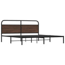 sengeramme uden madras 180x200 cm metal brun egetræsfarve