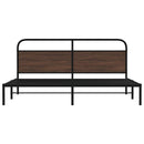 sengeramme uden madras 180x200 cm metal brun egetræsfarve