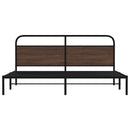 sengeramme uden madras 193x203 cm metal brun egetræsfarve