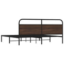 sengeramme uden madras 193x203 cm metal brun egetræsfarve