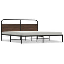 sengeramme uden madras 200x200 cm metal brun egetræsfarve