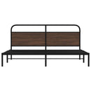 sengeramme uden madras 200x200 cm metal brun egetræsfarve