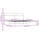 sengeramme uden madras 200x200 cm metal brun egetræsfarve