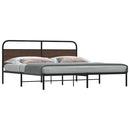 sengeramme uden madras 200x200 cm metal brun egetræsfarve