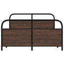 sengeramme 140x190 cm uden madras metal brun egetræsfarve