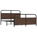 sengeramme uden madras 160x200 cm metal brun egetræsfarve
