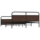 sengeramme uden madras 180x200 cm metal brun egetræsfarve