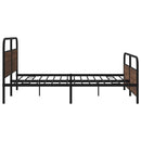 sengeramme uden madras 183x213 cm metal brun egetræsfarve