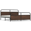 sengeramme uden madras 193x203 cm metal brun egetræsfarve