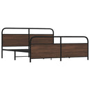 sengeramme uden madras 193x203 cm metal brun egetræsfarve