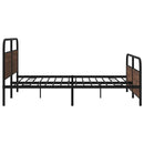 sengeramme uden madras 193x203 cm metal brun egetræsfarve