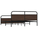 sengeramme uden madras 193x203 cm metal brun egetræsfarve