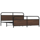 sengeramme uden madras 200x200 cm metal brun egetræsfarve