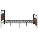 sengeramme uden madras 200x200 cm metal brun egetræsfarve