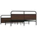 sengeramme uden madras 200x200 cm metal brun egetræsfarve