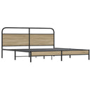 sengeramme uden madras 193x203 cm metal røget egetræsfarve