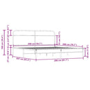 sengeramme uden madras 200x200 cm metal røget egetræsfarve