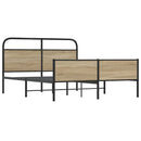 sengeramme uden madras 180x200 cm metal røget egetræsfarve