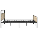 sengeramme uden madras 183x213 cm metal røget egetræsfarve