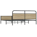 sengeramme uden madras 183x213 cm metal røget egetræsfarve