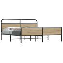 sengeramme uden madras 183x213 cm metal røget egetræsfarve