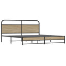 sengeramme uden madras 200x200 cm metal røget egetræsfarve