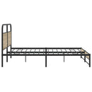 sengeramme uden madras 200x200 cm metal røget egetræsfarve