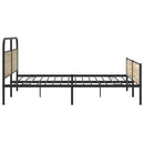 sengeramme uden madras 150x200 cm metal røget egetræsfarve