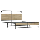 sengeramme uden madras 160x200 cm metal røget egetræsfarve