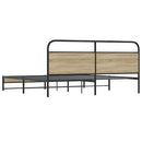 sengeramme uden madras 180x200 cm metal røget egetræsfarve