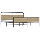 sengeramme uden madras 193x203 cm metal røget egetræsfarve