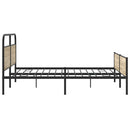 sengeramme uden madras 193x203 cm metal røget egetræsfarve