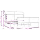sengeramme uden madras 150x200 cm metal sonoma-eg