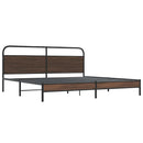 sengeramme uden madras 180x200 cm metal brun egetræsfarve