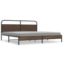 sengeramme uden madras 183x213 cm metal brun egetræsfarve