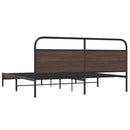 sengeramme uden madras 183x213 cm metal brun egetræsfarve