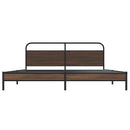 sengeramme uden madras 193x203 cm metal brun egetræsfarve