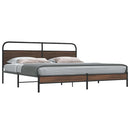 sengeramme uden madras 193x203 cm metal brun egetræsfarve